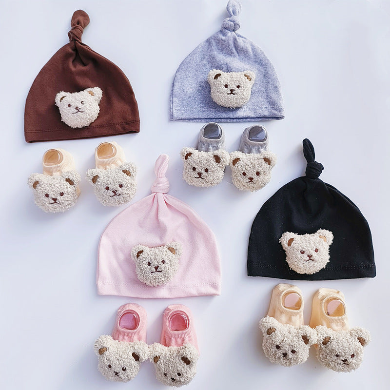 Spring Baby Boys And Girls Socks Hat Suit