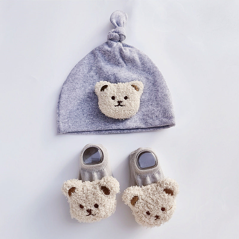 Spring Baby Boys And Girls Socks Hat Suit