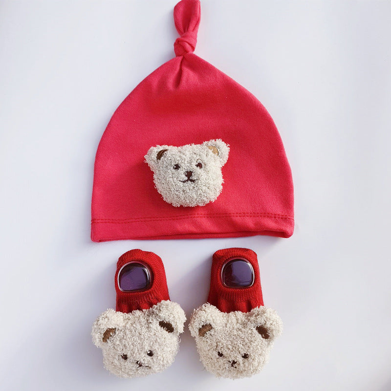 Spring Baby Boys And Girls Socks Hat Suit