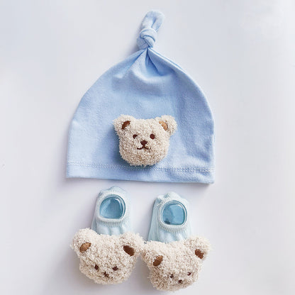 Spring Baby Boys And Girls Socks Hat Suit