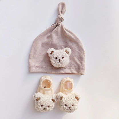 Spring Baby Boys And Girls Socks Hat Suit