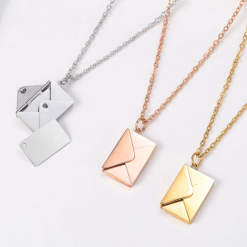 Fashion Jewelry Envelop Necklace Lover Letter Pendant