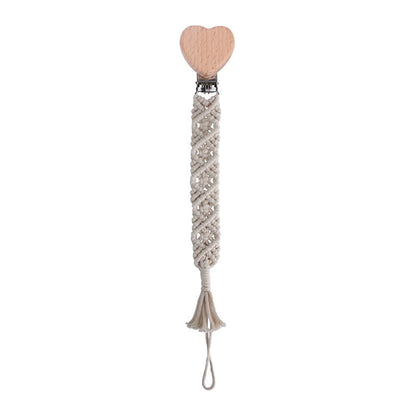 Beech Animal Anti-dropping Toy Teether Children's Hand-woven Pacifier Rope