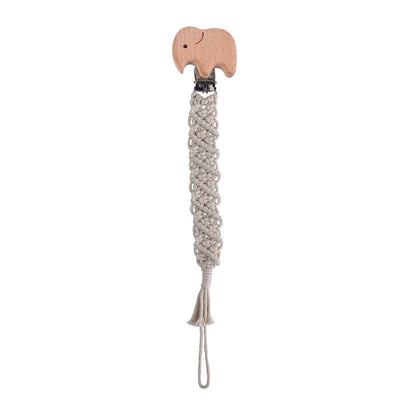 Beech Animal Anti-dropping Toy Teether Children's Hand-woven Pacifier Rope